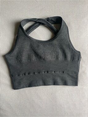 Alphalete Revival Vault Bra Charcoal Gray Small